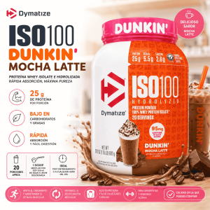Proteína whey ISO100 Dunkin mocha latte 20 porciones