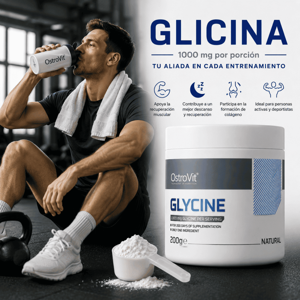 Glicina OstroVit 200 g L-Glicina pura en polvo 1000 mg por porción