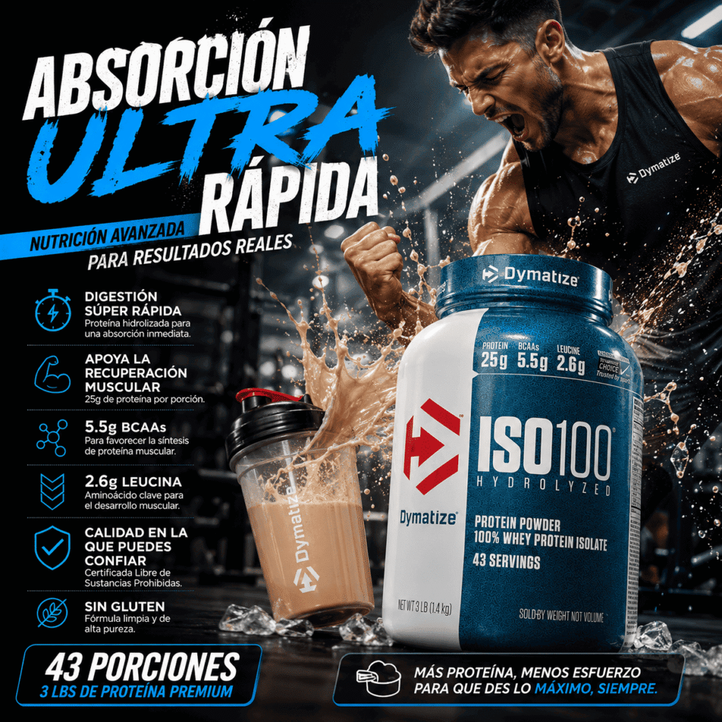 Proteina Hidrolizada ISO100 Dymatize 3 Lbs 43 Porciones