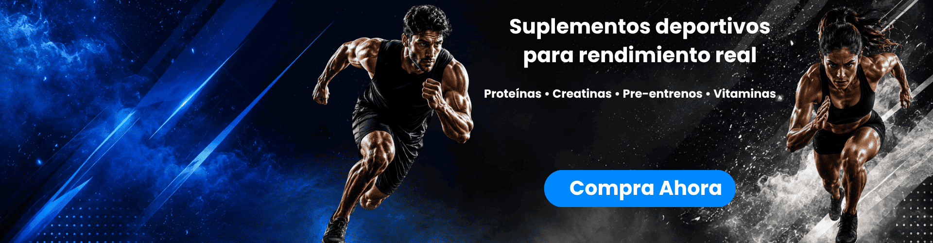 Proteínas, creatinas y suplementos deportivos para potenciar el rendimiento físico.