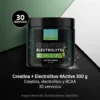 Creatina + Electrolitos 4Active 300 g con 5 g de creatina por porción y 30 servicios