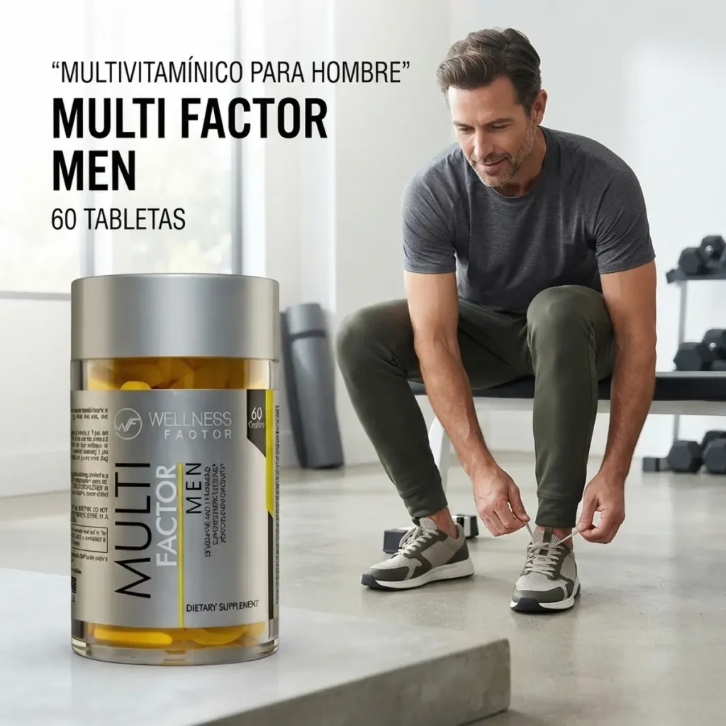 Multivitamínico Multi Factor Men Wellness Factor para hombre con 60 tabletas