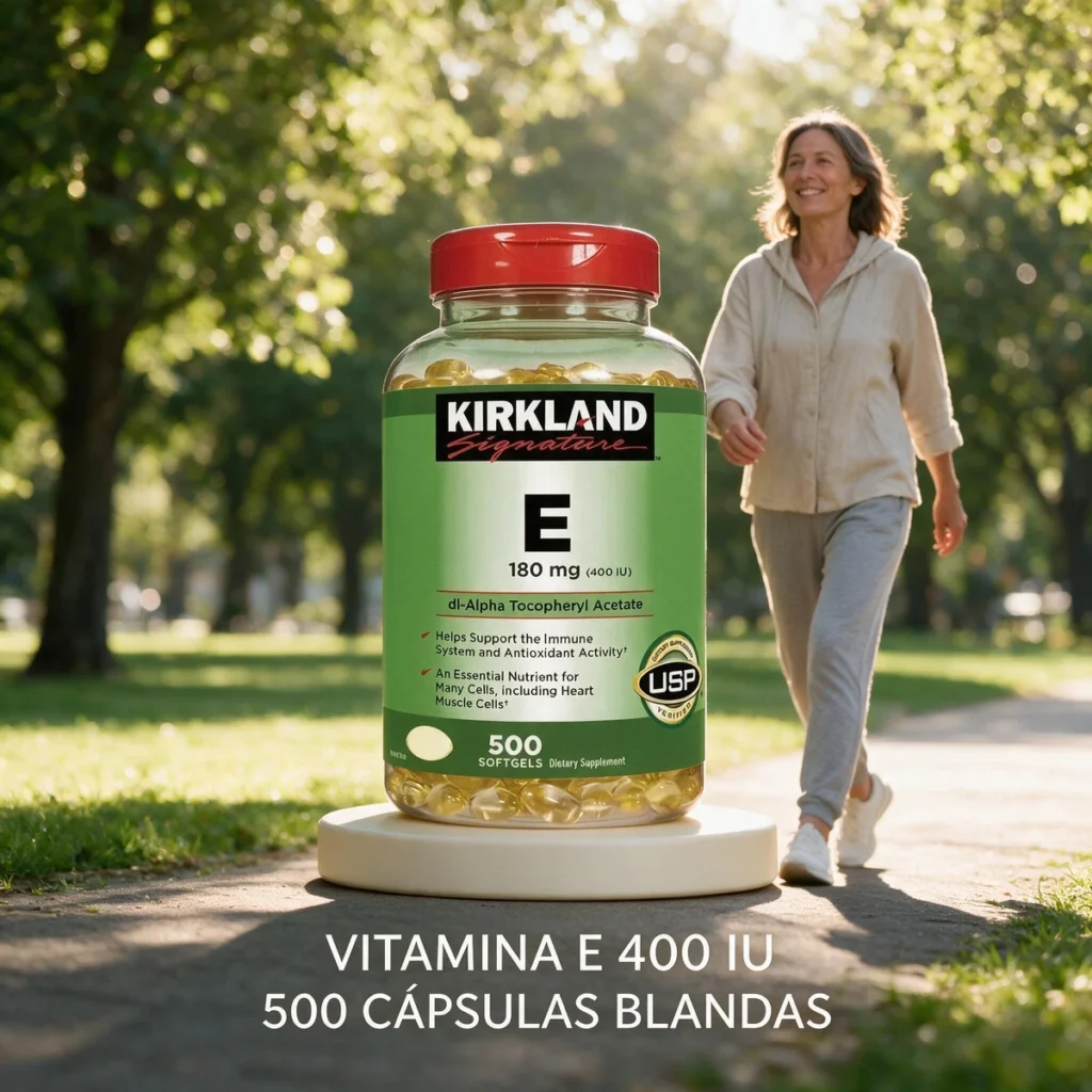 Vitamina E 400 IU Kirkland Signature con 500 cápsulas blandas para apoyo antioxidante e inmunológico