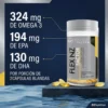 FlexNz con 324 mg de omega 3, 194 mg de EPA y 130 mg de DHA por porción