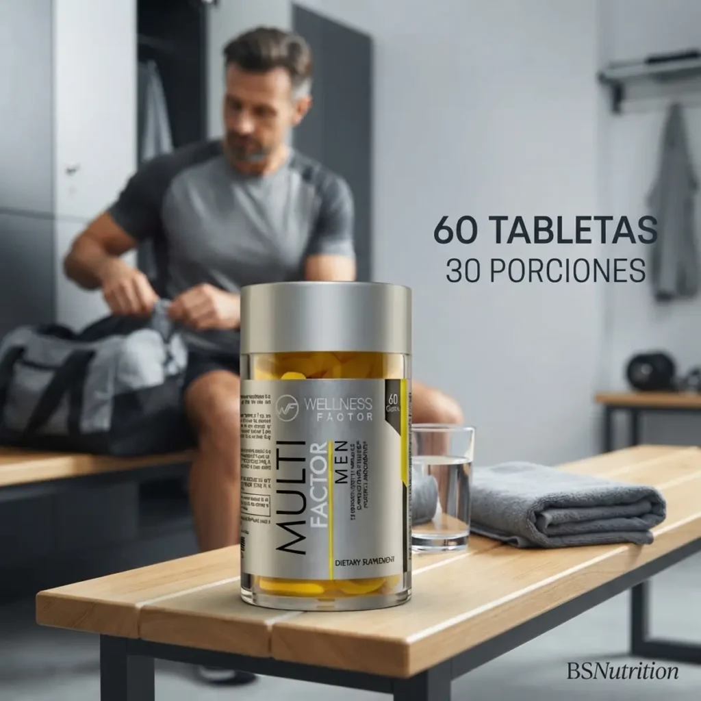 Multi Factor Men 60 tabletas y 30 porciones para complementar la alimentación