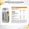 FlexNz Wellness Factor junto a su tabla nutricional original con omega 3, EPA, DHA y colágeno hidrolizado