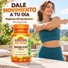 Magnesio 250 mg Sundown Naturals, frasco de 100 comprimidos junto a una mujer realizando estiramientos al aire libre.