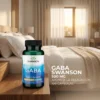 GABA Swanson 500 mg Alta Potencia 100 cápsulas, suplemento de ácido gamma-aminobutírico para apoyo a la relajación.